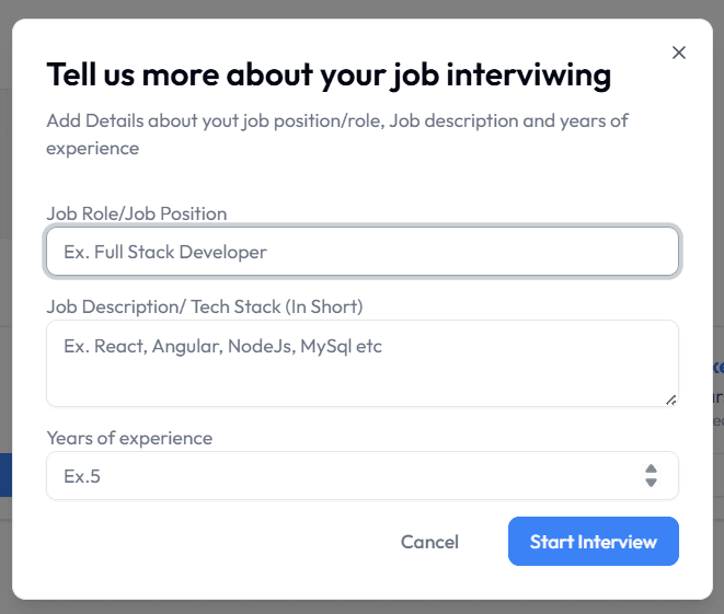 Step 2: Fill Out Interview Details