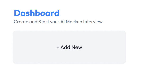 Step 1: Create New Mock Interview
